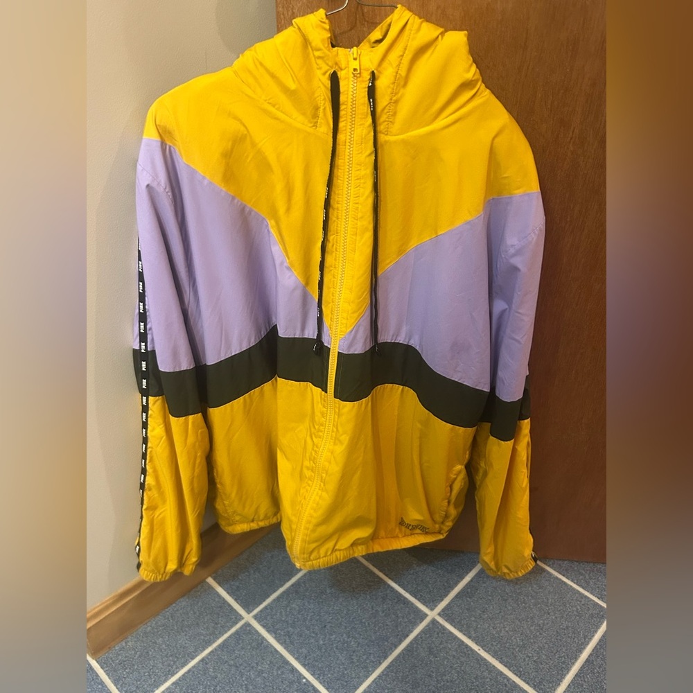 PINK Victorias Secret Yellow and Purple Windbreaker Jacket
